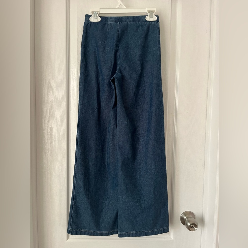 NWOT-H&M Girls' Wide-Leg Pull-On Jeans in Blue Size:9-10 - Picture 7 of 9